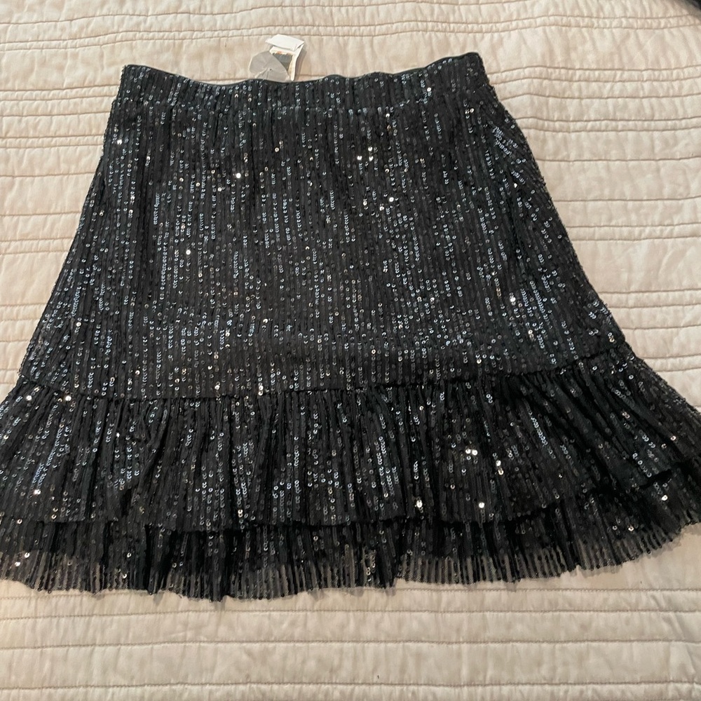 Ruffle sequin skirt